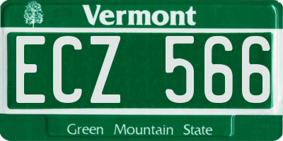 VT license plate ECZ566