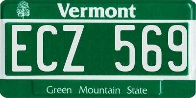 VT license plate ECZ569