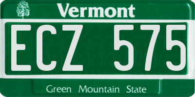 VT license plate ECZ575
