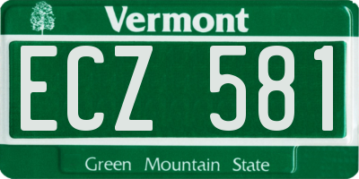 VT license plate ECZ581