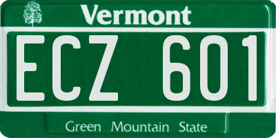 VT license plate ECZ601