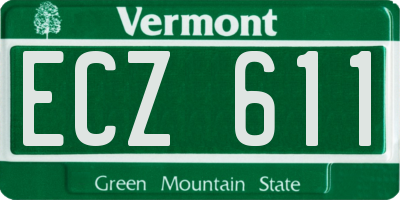 VT license plate ECZ611