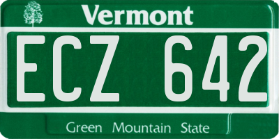 VT license plate ECZ642