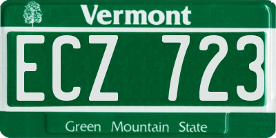 VT license plate ECZ723