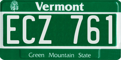 VT license plate ECZ761