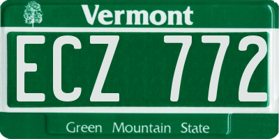 VT license plate ECZ772
