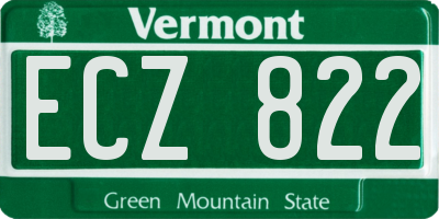 VT license plate ECZ822