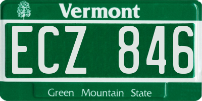 VT license plate ECZ846