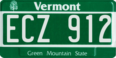VT license plate ECZ912
