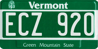 VT license plate ECZ920