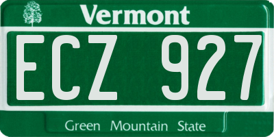 VT license plate ECZ927
