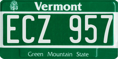 VT license plate ECZ957