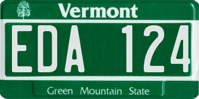 VT license plate EDA124