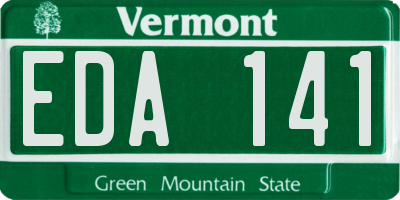 VT license plate EDA141