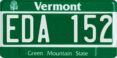 VT license plate EDA152
