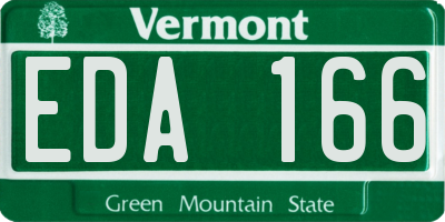 VT license plate EDA166