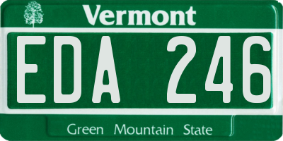 VT license plate EDA246