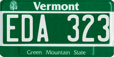 VT license plate EDA323