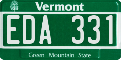VT license plate EDA331