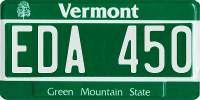 VT license plate EDA450
