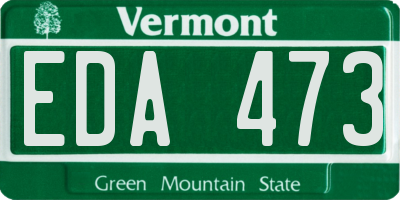 VT license plate EDA473