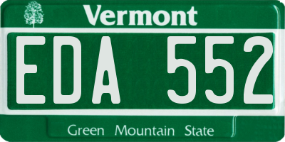 VT license plate EDA552