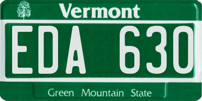 VT license plate EDA630