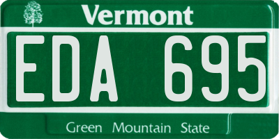 VT license plate EDA695