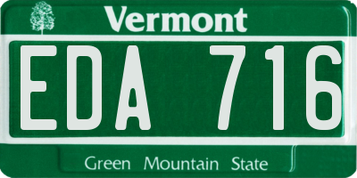 VT license plate EDA716