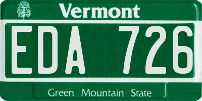 VT license plate EDA726
