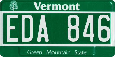 VT license plate EDA846