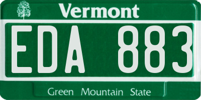 VT license plate EDA883