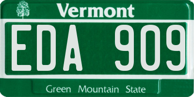 VT license plate EDA909