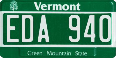 VT license plate EDA940