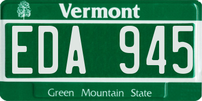 VT license plate EDA945