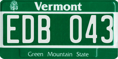 VT license plate EDB043