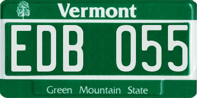 VT license plate EDB055