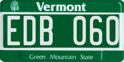 VT license plate EDB060