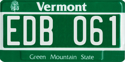 VT license plate EDB061