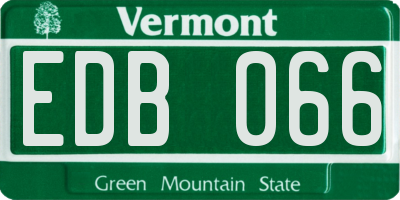 VT license plate EDB066