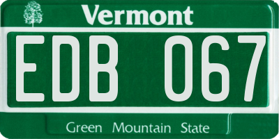 VT license plate EDB067