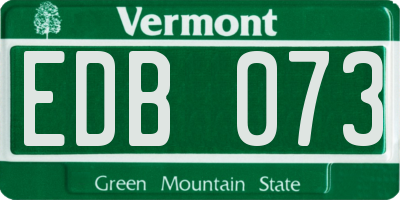 VT license plate EDB073