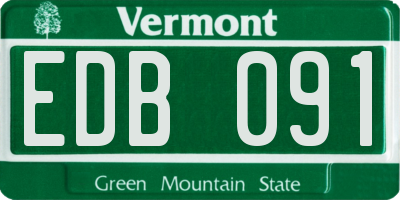 VT license plate EDB091