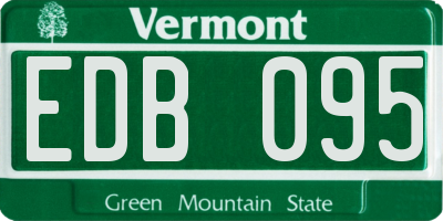 VT license plate EDB095