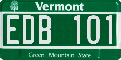 VT license plate EDB101