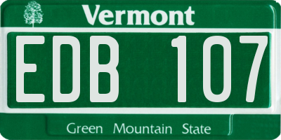 VT license plate EDB107