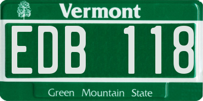VT license plate EDB118
