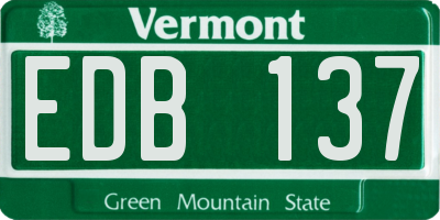 VT license plate EDB137