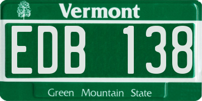 VT license plate EDB138