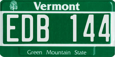 VT license plate EDB144